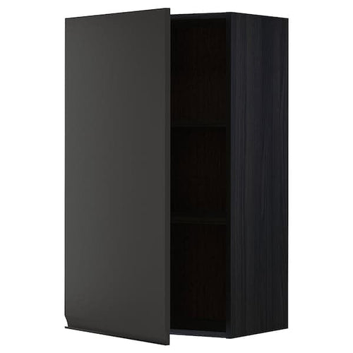 METOD - Wall cabinet with shelves, black/Upplöv matt anthracite, 60x100 cm
