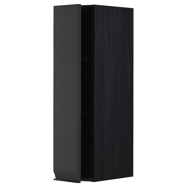 METOD - Wall cabinet with shelves, black/Upplöv matt anthracite , 20x80 cm - best price from Maltashopper.com 59495363