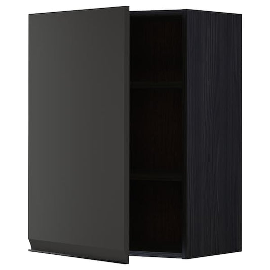 METOD - Wall cabinet with shelves, black/Upplöv matt anthracite, 60x80 cm - best price from Maltashopper.com 59495631
