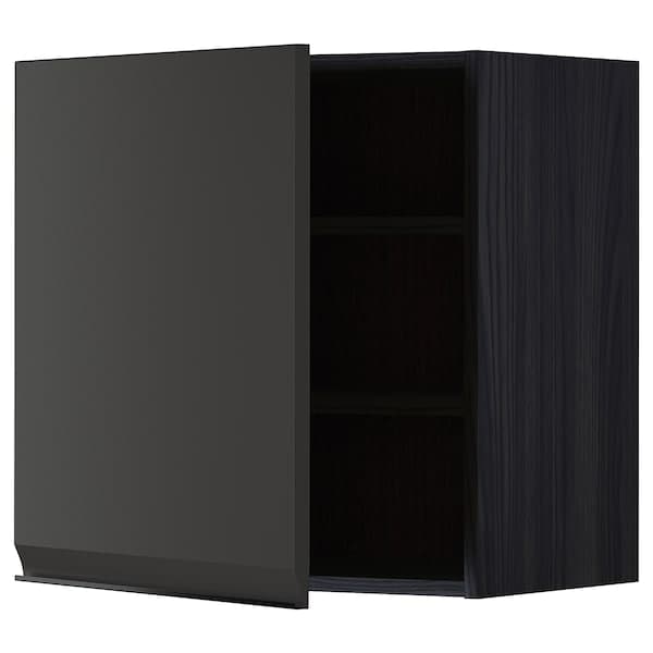 METOD - Wall cabinet with shelves, black/Upplöv matt anthracite, 60x60 cm - best price from Maltashopper.com 79495404