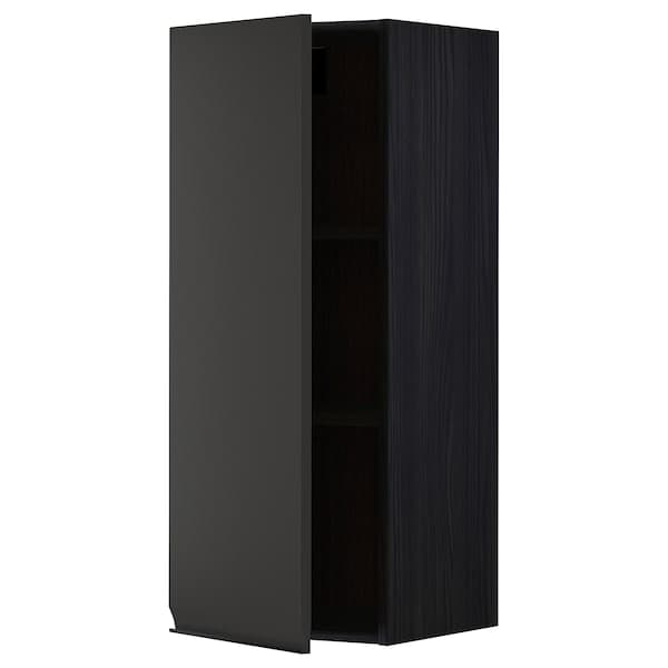 METOD - Wall cabinet with shelves, black/Upplöv matt anthracite, 40x100 cm - best price from Maltashopper.com 89495347