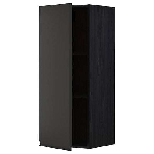 Ikea METOD - Wall cabinet with shelves, black/Upplöv matt anthracite, 40x100 cm