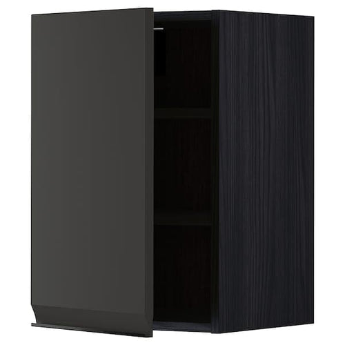 METOD - Wall cabinet with shelves, black/Upplöv matt anthracite, 40x60 cm