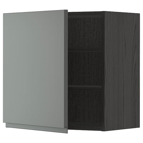 METOD - Wall cabinet with shelves, black/Voxtorp dark grey, 60x60 cm