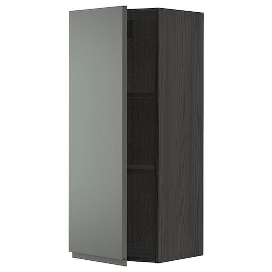 Ikea METOD - Wall cabinet with shelves, black/Voxtorp dark grey, 40x100 cm