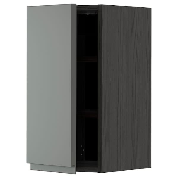 METOD - Wall cabinet with shelves, black/Voxtorp dark grey, 30x60 cm - best price from Maltashopper.com 09460016