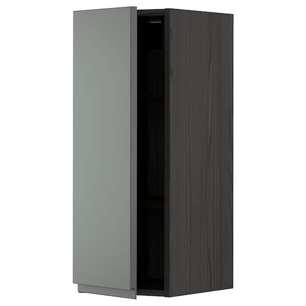 Ikea METOD - Wall cabinet with shelves, black/Voxtorp dark grey, 30x80 cm