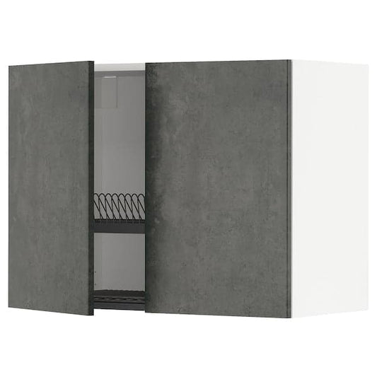 Ikea METOD - Wall unit with dish rack/2 doors , 80x60 cm