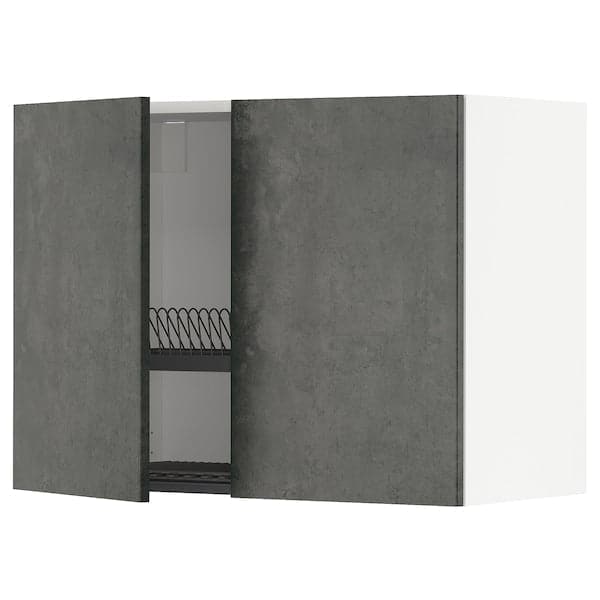 METOD - Wall unit with dish rack/2 doors , 80x60 cm