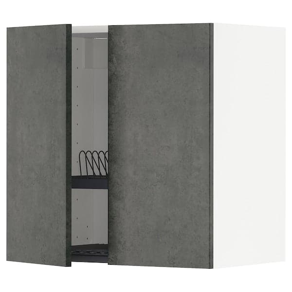 METOD - Wall unit with dish rack/2 doors , 60x60 cm - best price from Maltashopper.com 99459834