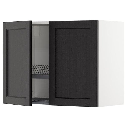METOD - Wall unit with dish rack/2 doors , 80x60 cm - best price from Maltashopper.com 39459196