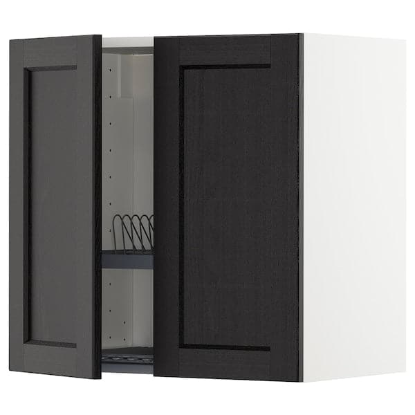 METOD - Wall unit with dish rack/2 doors , 60x60 cm