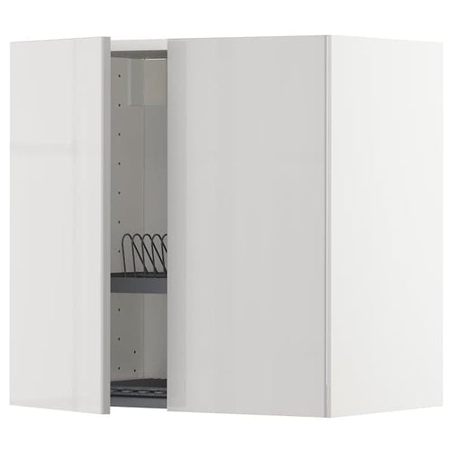 METOD - Wall unit with dish rack/2 doors , 60x60 cm