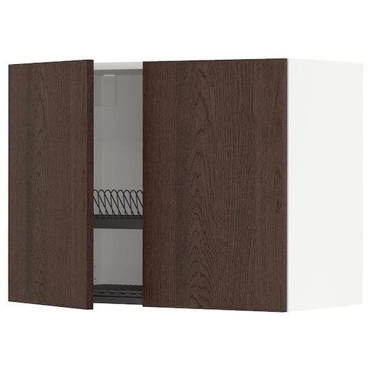METOD - Wall unit with dish rack/2 doors , 80x60 cm - best price from Maltashopper.com 69466727