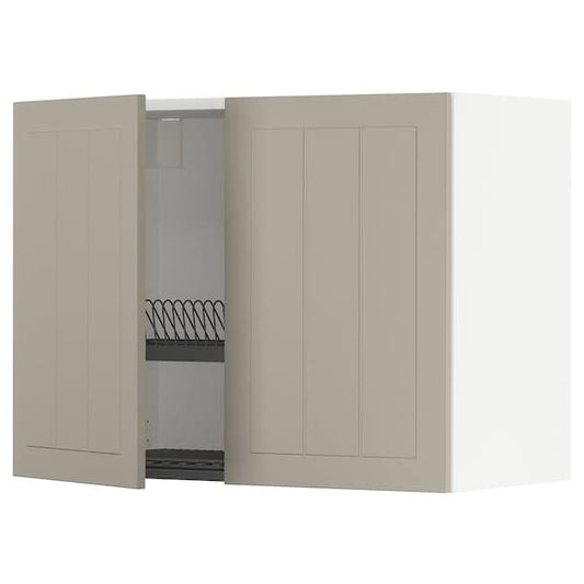 Ikea METOD - Wall unit with dish rack/2 doors , 80x60 cm