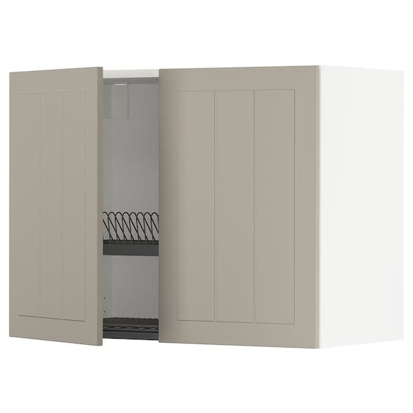 METOD - Wall unit with dish rack/2 doors , 80x60 cm