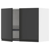 METOD wall cabinet w dish drainer/2 doors, white/Upplöv matt anthracite, 80x60 cm