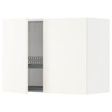 METOD wall cabinet w dish drainer/2 doors, white/Vallstena white, 80x60 cm