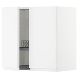 METOD wall cabinet w dish drainer/2 doors, white/Voxtorp matt white, 60x60 cm