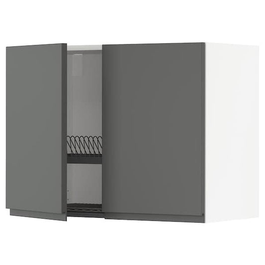 Ikea METOD - Wall unit with dish rack/2 doors , 80x60 cm