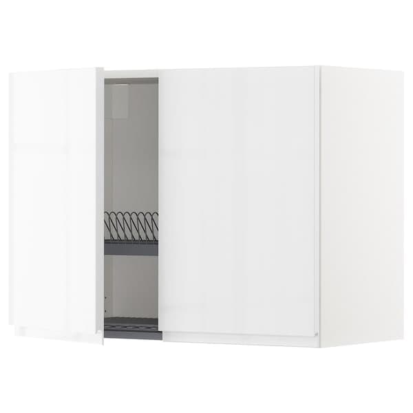 METOD - Wall unit with dish rack/2 doors , 80x60 cm - best price from Maltashopper.com 99468051