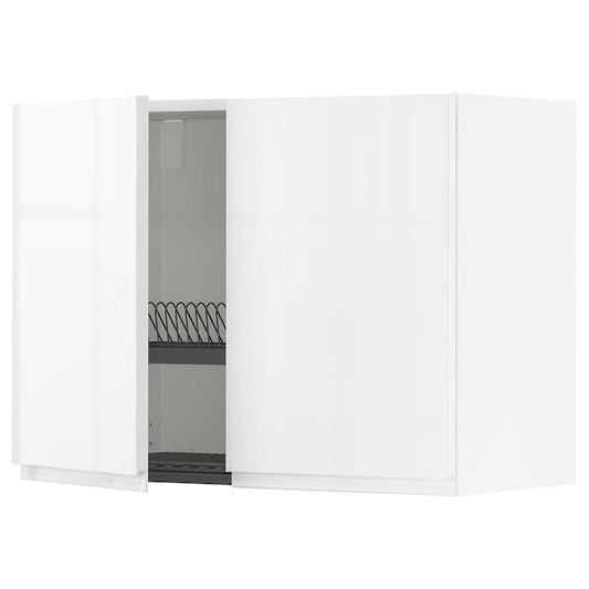 Ikea METOD - Wall unit with dish rack/2 doors , 80x60 cm