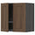 METOD wall cabinet w dish drainer/2 doors, black Enköping/brown walnut effect, 60x60 cm