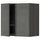 METOD wall cabinet w dish drainer/2 doors, black/Kalhyttan dark grey concrete effect, 60x60 cm