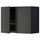 METOD wall cabinet w dish drainer/2 doors, black/Nickebo matt anthracite, 80x60 cm