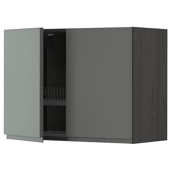 METOD - Wall unit with dish rack/2 doors , 80x60 cm