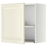 METOD wall cabinet with dish drainer, white/Bodbyn off-white, 60x60 cm