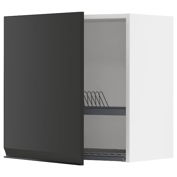 Ikea METOD - Wall unit with dish rack, white/Upplöv anthracite matt, 60x60 cm
