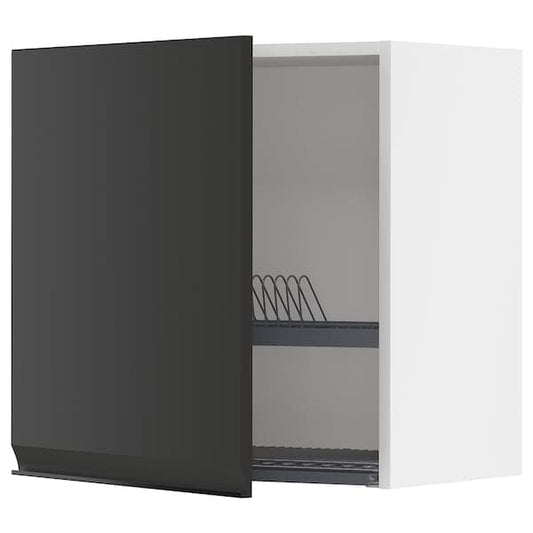 Ikea METOD - Wall unit with dish rack, white/Upplöv anthracite matt, 60x60 cm