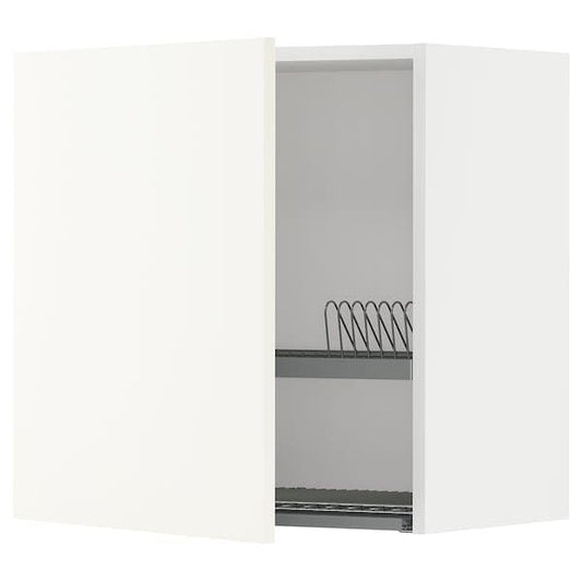 Ikea METOD - Wall unit with dish rack, white/Vallstena white, , 60x60 cm