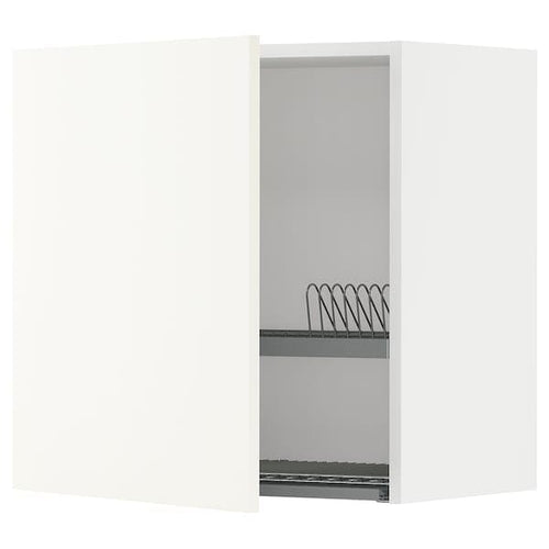 METOD - Wall unit with dish rack, white/Vallstena white, , 60x60 cm