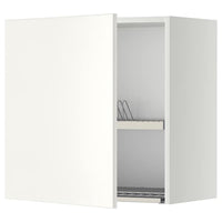 METOD wall cabinet with dish drainer, white/Veddinge white, 60x60 cm