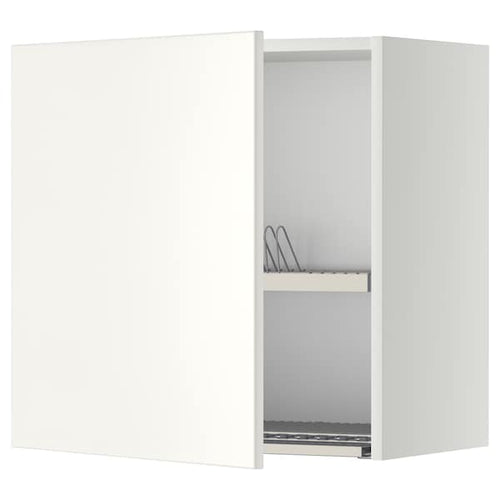 METOD Wall cabinet with drainer - white/Veddinge white 60x60 cm , 60x60 cm