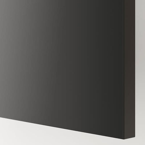 METOD - Wall unit with dish rack, black/Nickebo anthracite matt, 60x60 cm