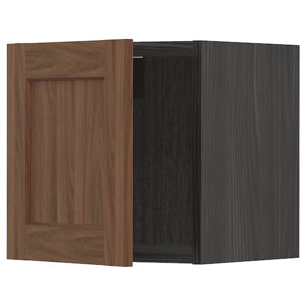 Ikea METOD - Wall cabinet, black Enköping/brown walnut effect, 40x40 cm