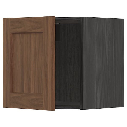 Ikea METOD - Wall cabinet, black Enköping/brown walnut effect, 40x40 cm