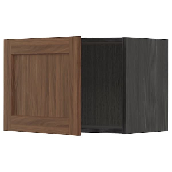 Ikea METOD - Wall cabinet, black Enköping/brown walnut effect, 60x40 cm