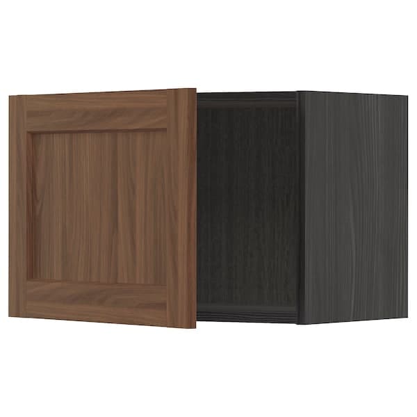 METOD - Wall cabinet, black Enköping/brown walnut effect, 60x40 cm - best price from Maltashopper.com 99476471