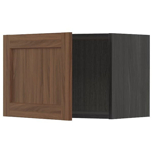 METOD - Wall cabinet, black Enköping/brown walnut effect, 60x40 cm