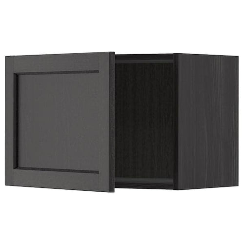 METOD - Wall cabinet, black/Lerhyttan black stained, 60x40 cm