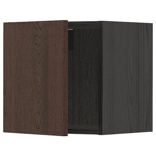 METOD - Wall cabinet, black/Sinarp brown , 40x40 cm