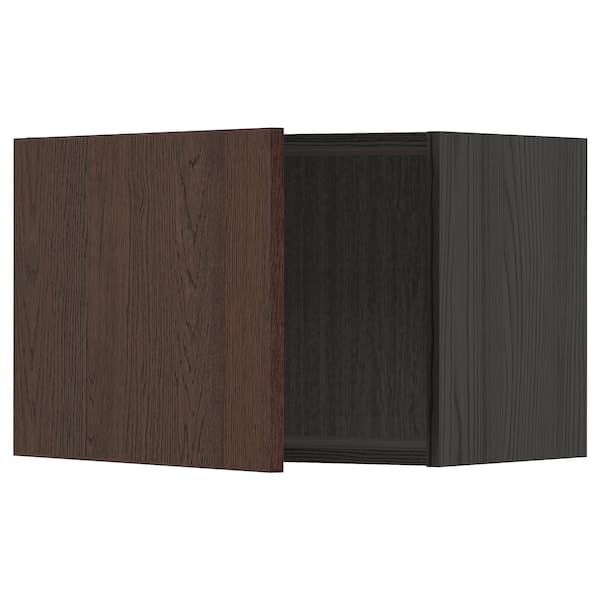 Ikea METOD - Wall cabinet, black/Sinarp brown, 60x40 cm