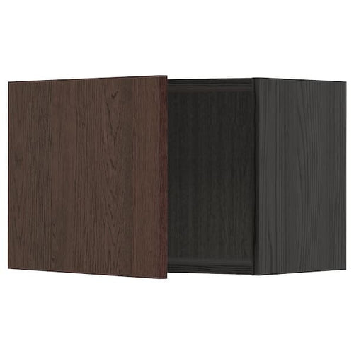 METOD - Wall cabinet, black/Sinarp brown, 60x40 cm