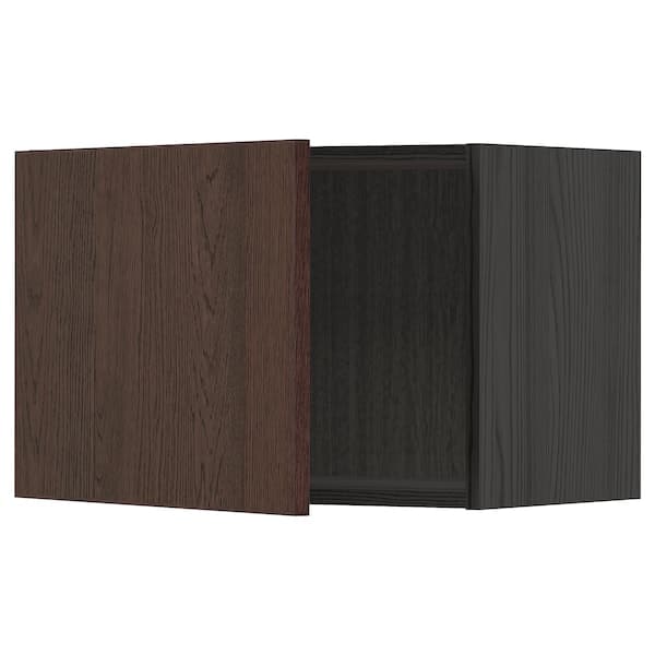 METOD - Wall cabinet, black/Sinarp brown, 60x40 cm