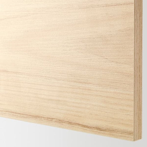 METOD - Wall cab horizo 2 doors w push-open, white/Askersund light ash effect, 80x80 cm