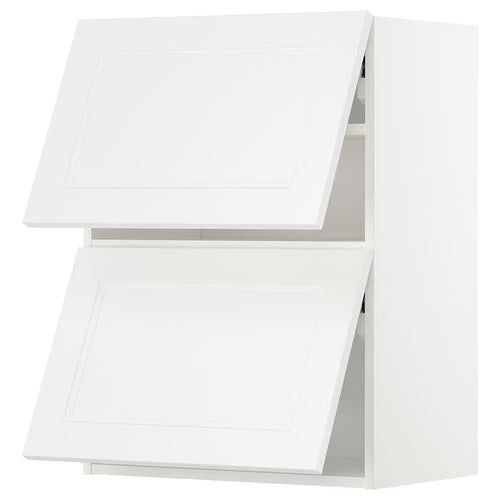 METOD - Wall cab horizo 2 doors w push-open, white/Axstad matt white, 60x80 cm